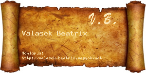 Valasek Beatrix névjegykártya